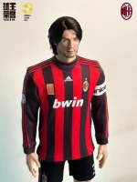 Custom 1/6 Paolo Maldini Football Figure – AC Milan Home Kit Rooted Hair Legends Edition - Image 4