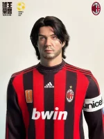Custom 1/6 Paolo Maldini Football Figure – AC Milan Home Kit Rooted Hair Legends Edition - Image 3
