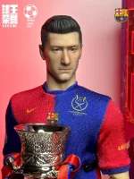 Custom 1/6 Robert Lewandowski Football Figure – FC Barcelona Home Kit Set - Image 5